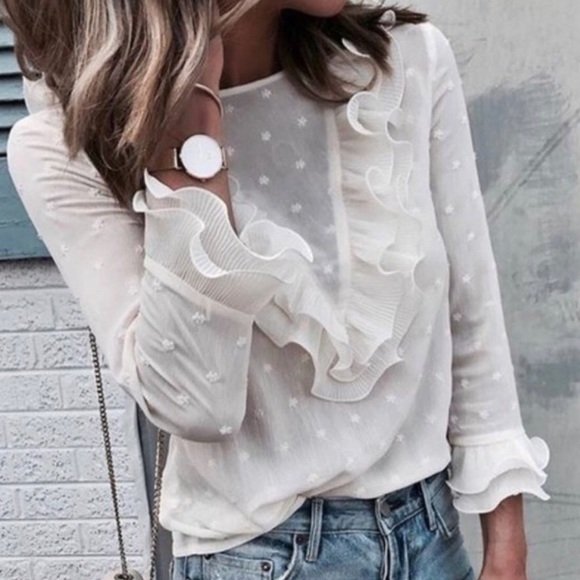 Aluna Levi Tops - Boutique Romantic retro RUFFLES BLOUSE